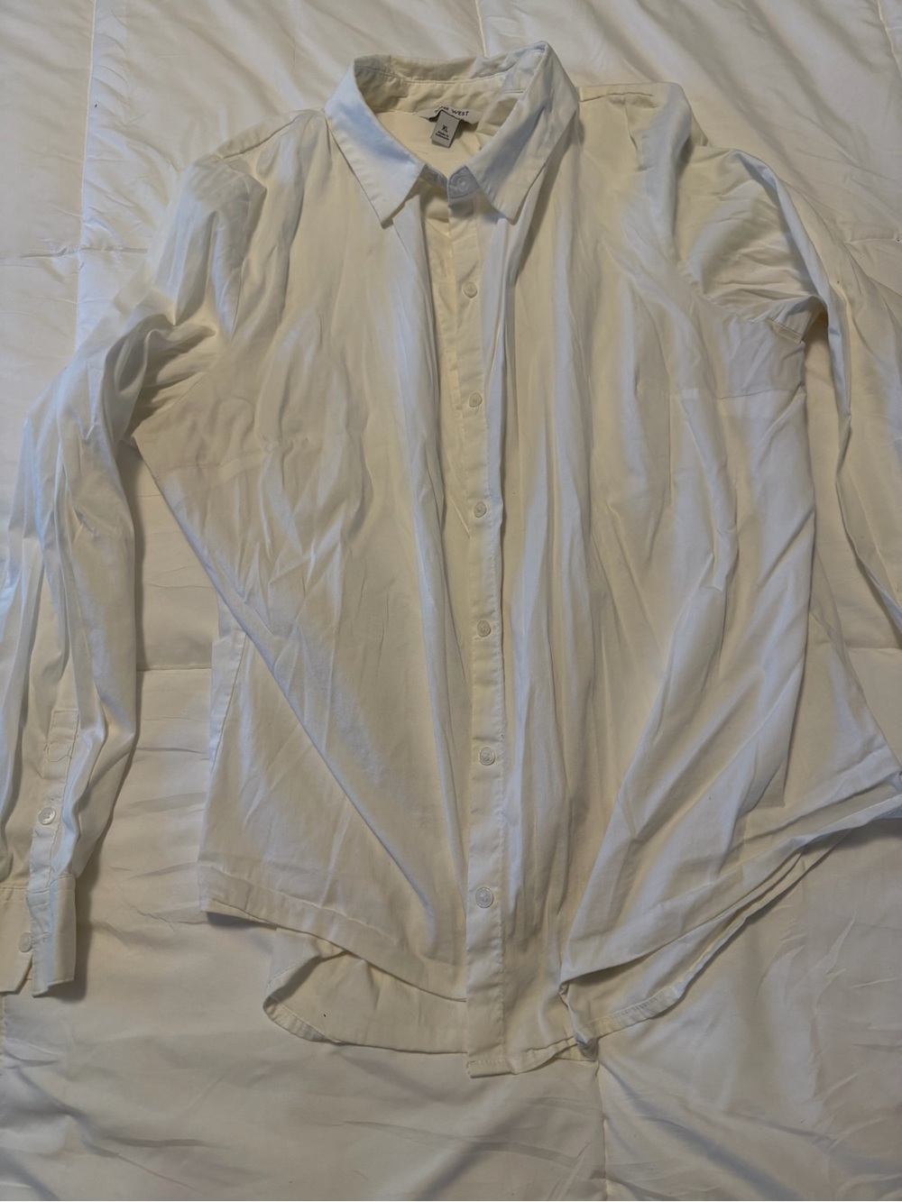Nine West White Classic Button-Down Blouse